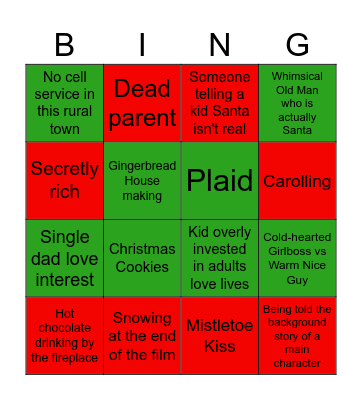 Christmas Film Bingo Card