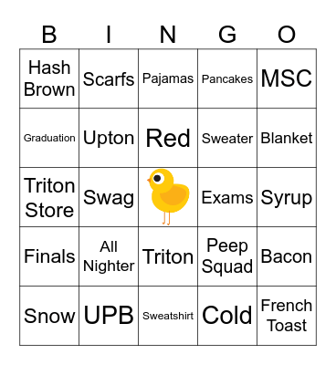 Late Night UMSL Bingo Card