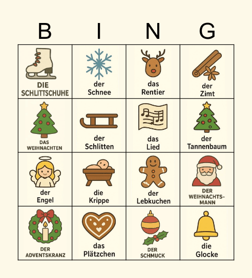 Weihnachtsbingo Card