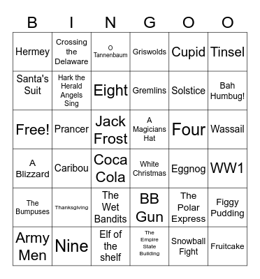 Shop Christmas Bingo Card