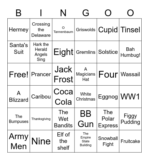Shop Christmas Bingo Card