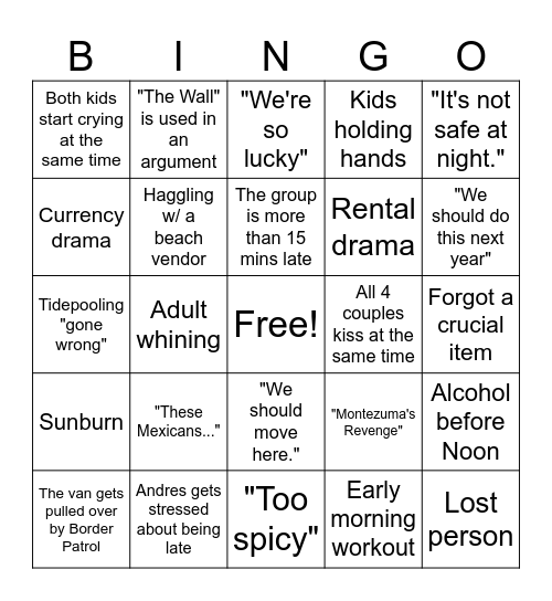 Mexico Bingo!!! Bingo Card