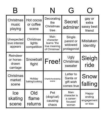 Christmas Movie Bingo Card