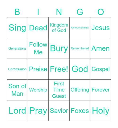 December 28, 2025 Bingo Card