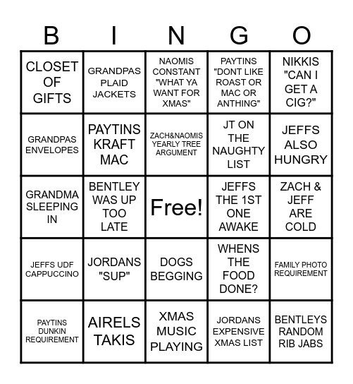 Christmas Bingo Card