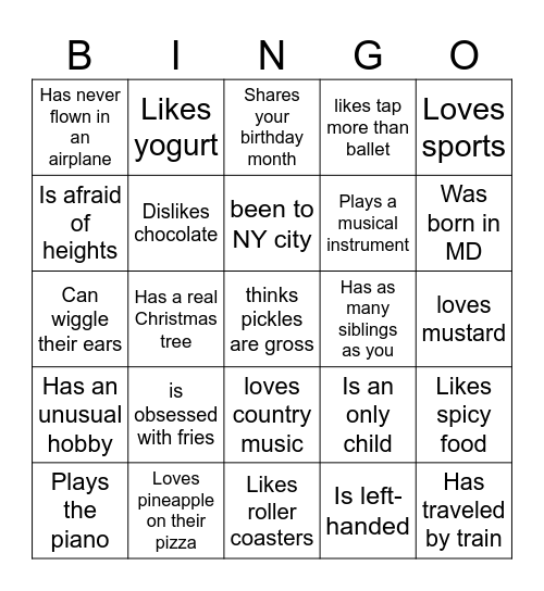 Autograph BINGO Card