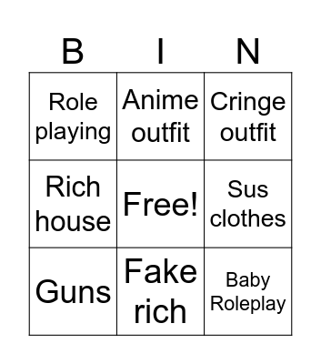 Brookhaven bingo Card