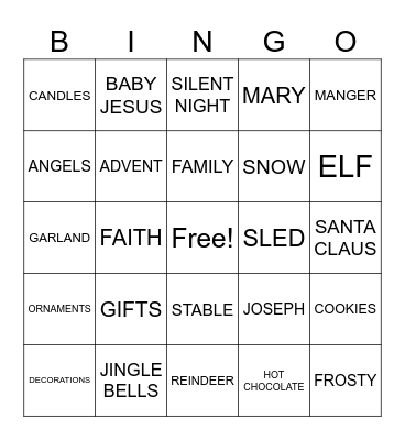 CHRISTMAS Bingo Card