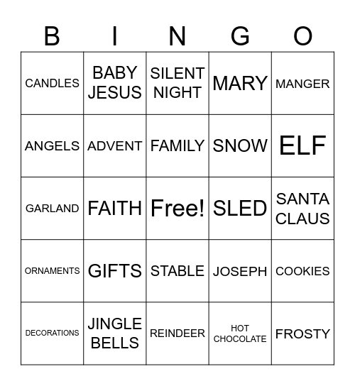 CHRISTMAS Bingo Card