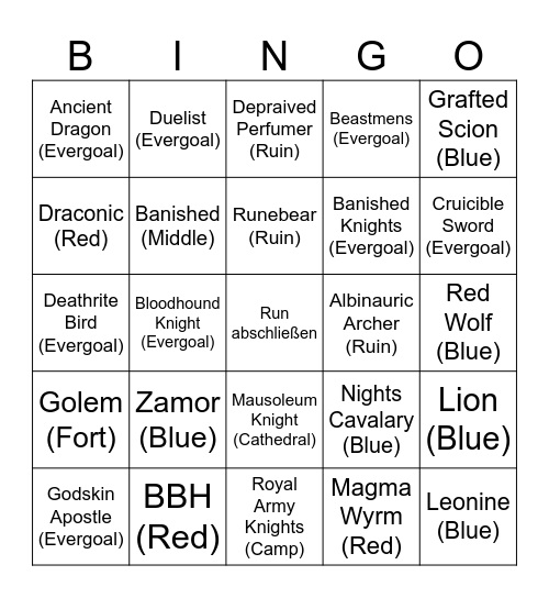 Nightreign Season 2 Bingo Card