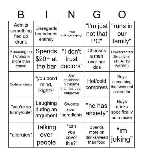 Tyra Moment Bingo Card