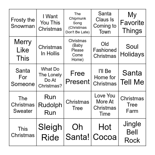 Christmas Bingo Card