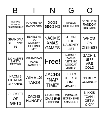 Christmas Bingo Card