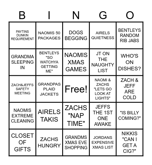 Christmas Bingo Card