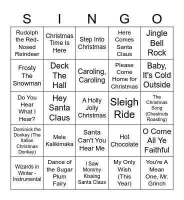 Christmas Singo! Bingo Card