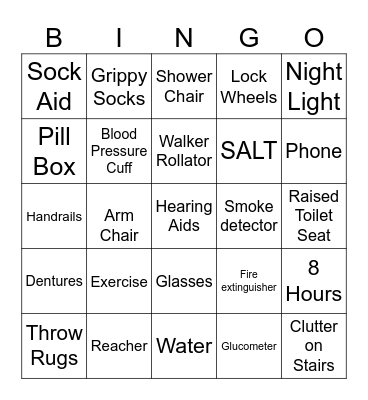 Safety Bingo Card
