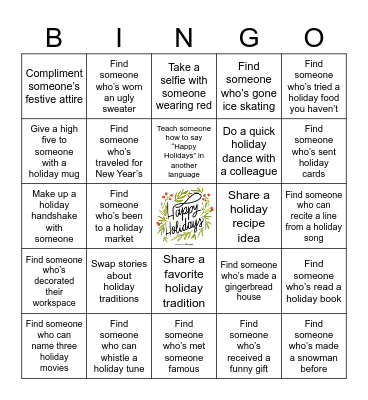 Year-End Bingo Card
