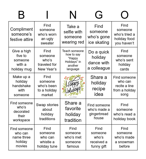 Year-End Bingo Card