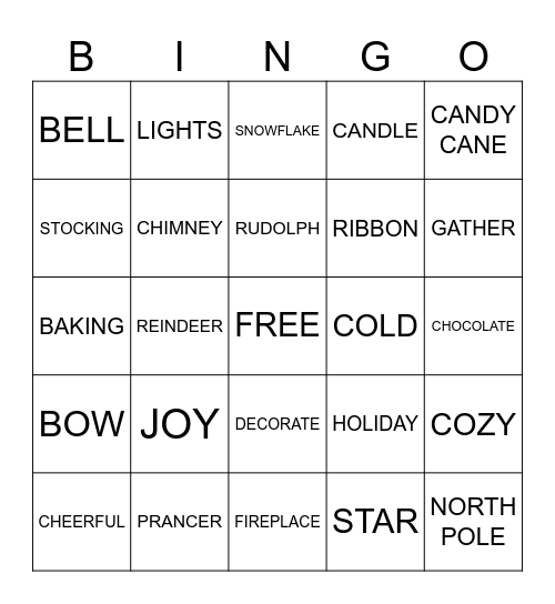 CHRISTMAS BINGO Card