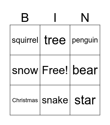 Christmas Bingo Card
