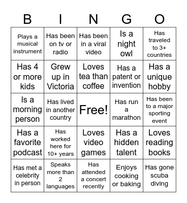 CCBOF HOLIDAY BINGO! Bingo Card