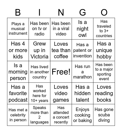 CCBOF HOLIDAY BINGO! Bingo Card
