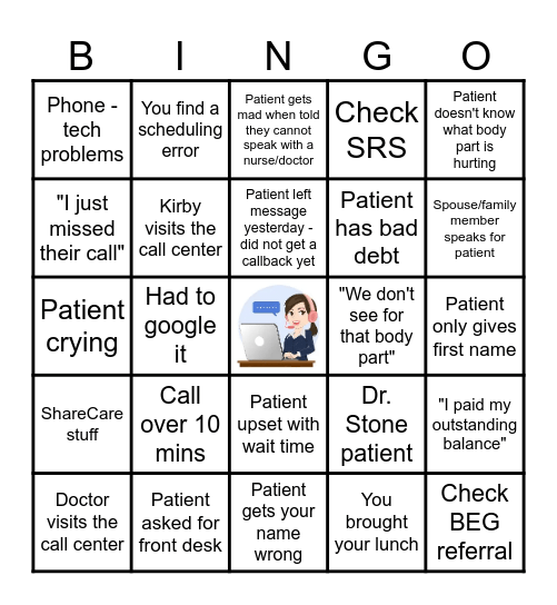 Call Room People - BINGO Card