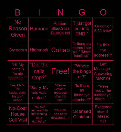 We About the Biznayee Bingo Card