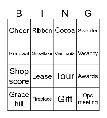 2025 SPR Holiday BINGO Card