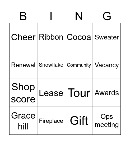 2025 SPR Holiday BINGO Card
