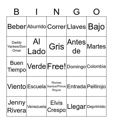 Mid-Term Bingo Card