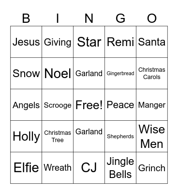 Christmas Bingo Card