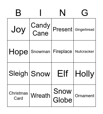 Xmas Bingo Card