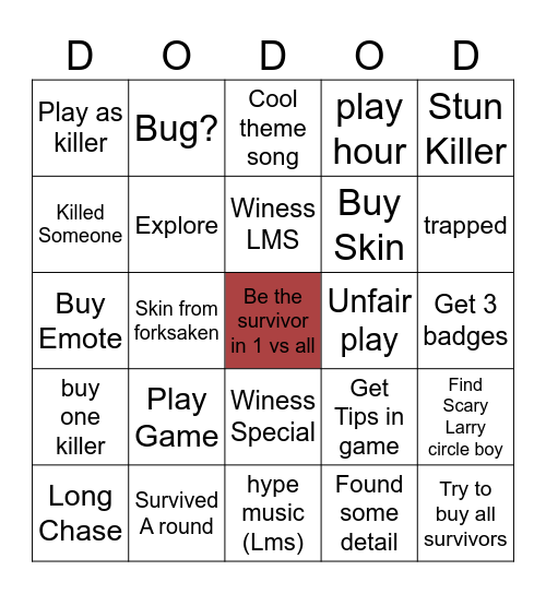 New to DOD Bingo Card