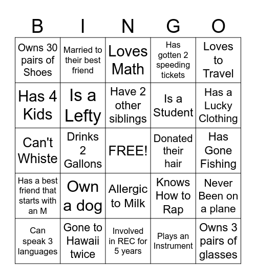 How Well Do You Know Your Team? Bingo Card