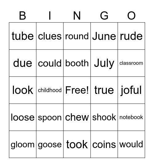 4.1 Bingo Card