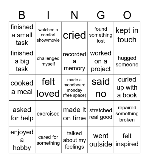 little good things Bingo Card
