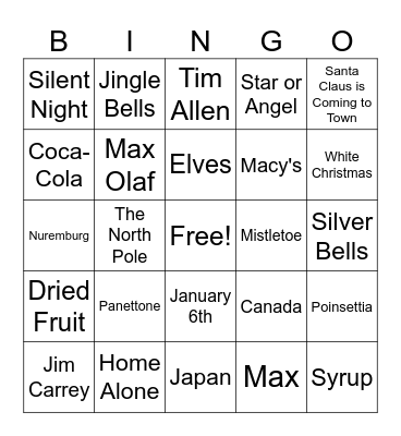 Christmas Bingo Card