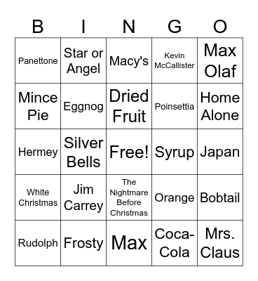 Christmas Bingo Card