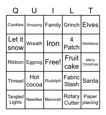Holiday 2025 Bingo Card