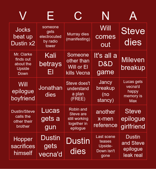 ST5 vol 2 and finale predictions Bingo Card