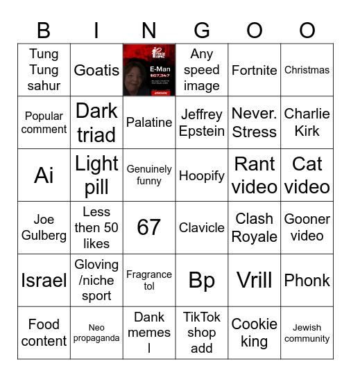 TikTok bingo Card