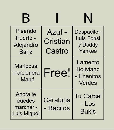 Daiana y Jecri Bingo Card