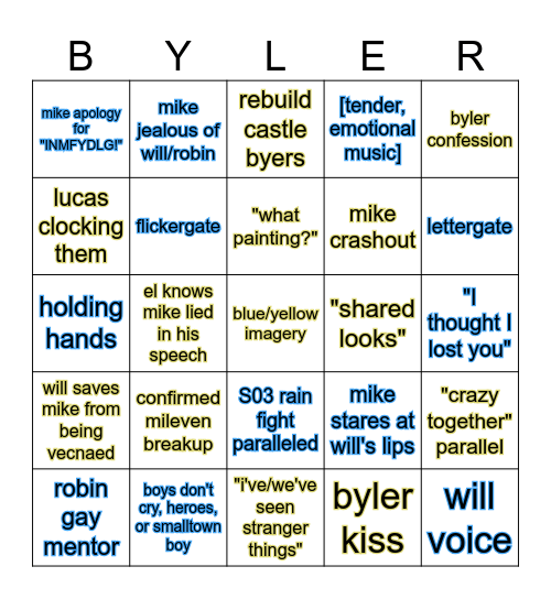 STRANGER THINGS SEASON 5 BINGO Card