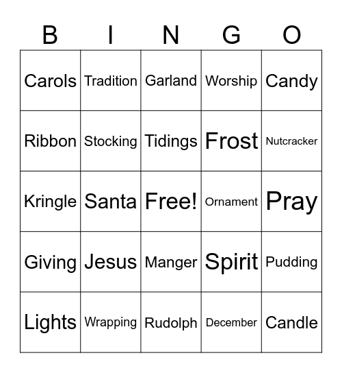 Christmas Bingo Card