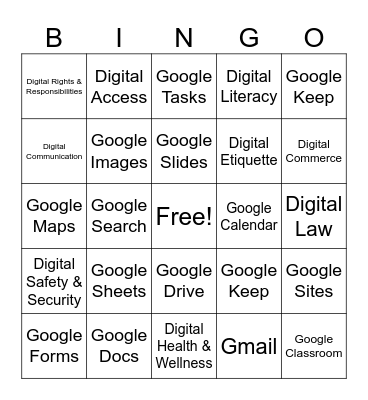 Ed Tech Bingo Card