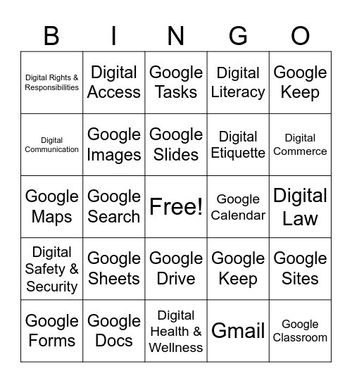 Ed Tech Bingo Card