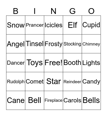 Holiday Bingo Card