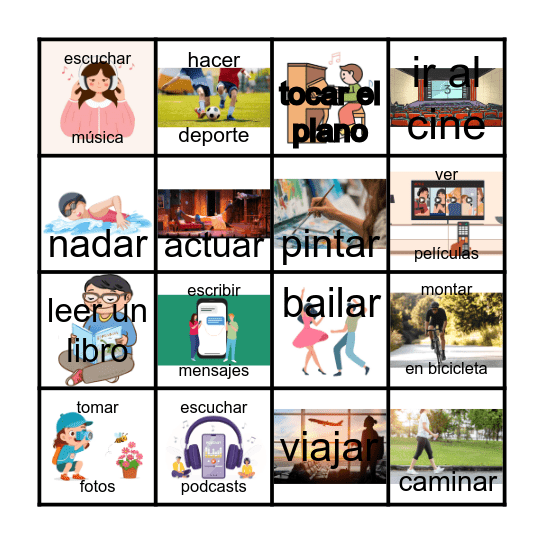 Los pasatiempos y el tiempo libre Bingo Card