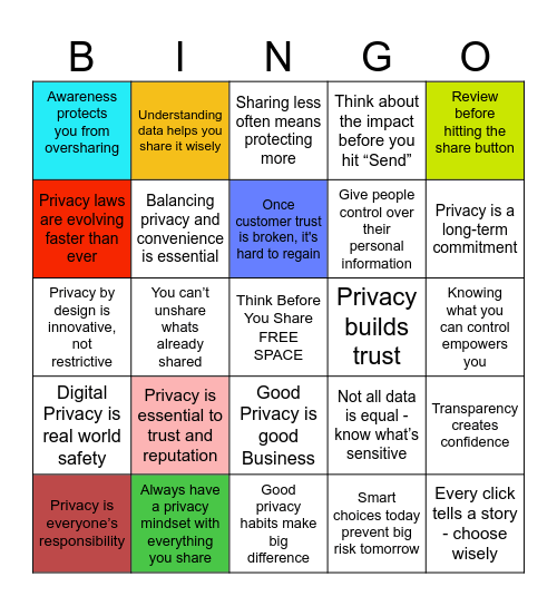 Think Before You Share Bingo Card
